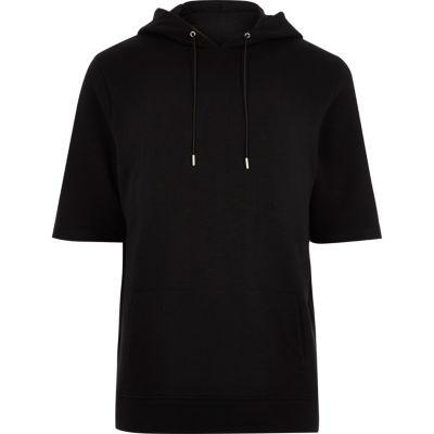 Black short sleeve hoodie
